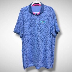 Greyson Shirt Mens XL Blue Animal sea Print AOP Short Sleeve Golf Performance